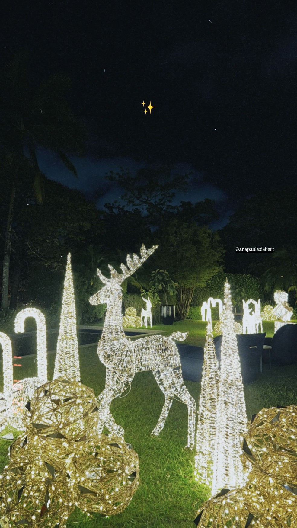 Decoração de Natal da família Justus — Foto: Reprodução Instagram