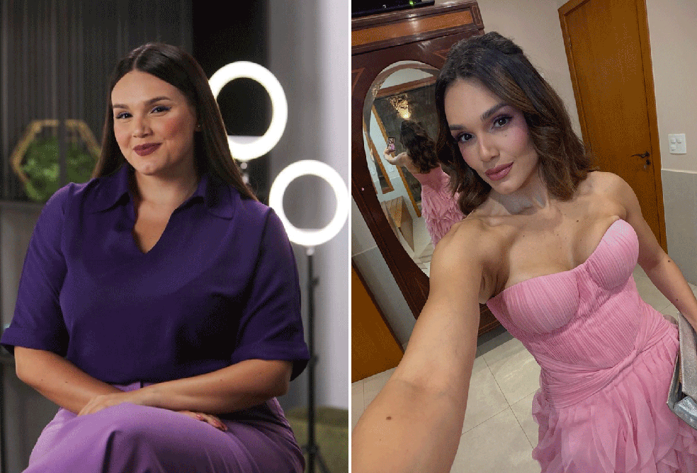 Letícia Gomes antes e depois de perder 23 quilos — Foto: Acervo pessoal