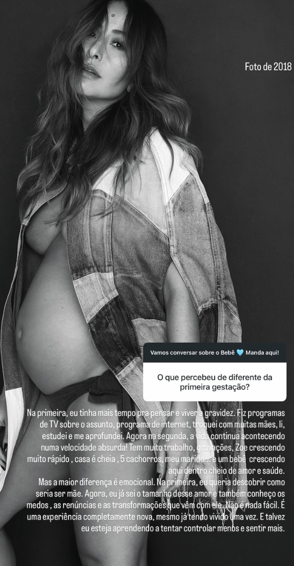 Sabrina Sato compara segunda gestação com a de Zoe e reflete: 'É uma experiência completamente nova' — Foto: Reprodução/Instagram
