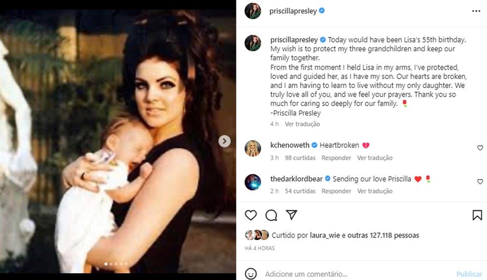 Filha de Lisa Marie Presley quebra silêncio sobre morte da mãe e divulga  imagens inéditas