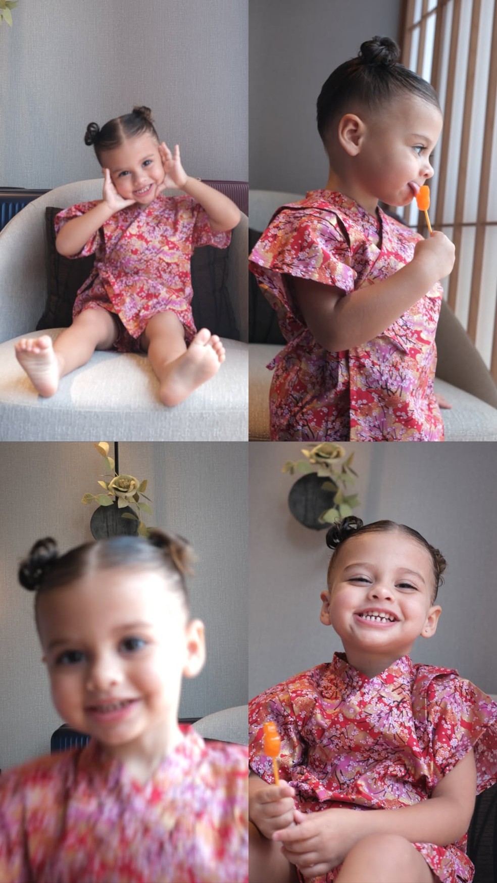 Amanda Kimberlly encanta ao mostrar Helena, filha de Neymar, de kimono no Japão — Foto: Reprodução/Instagram