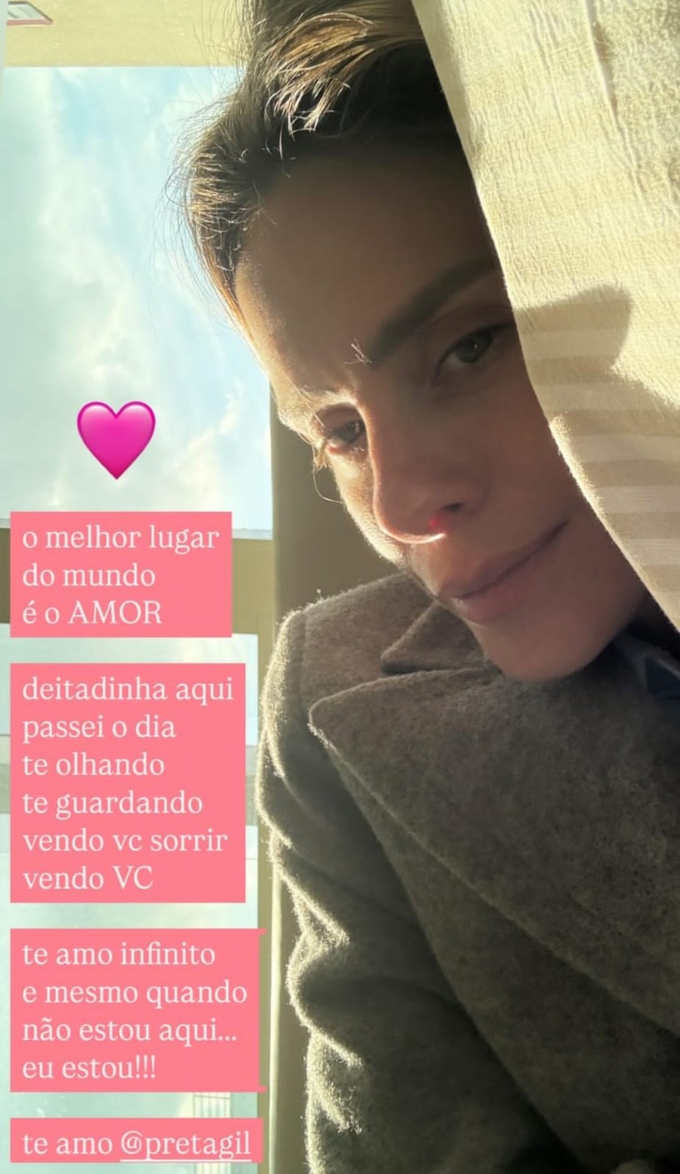 Carolina Dieckmann fala de visita — Foto: Reprodução/Instagram