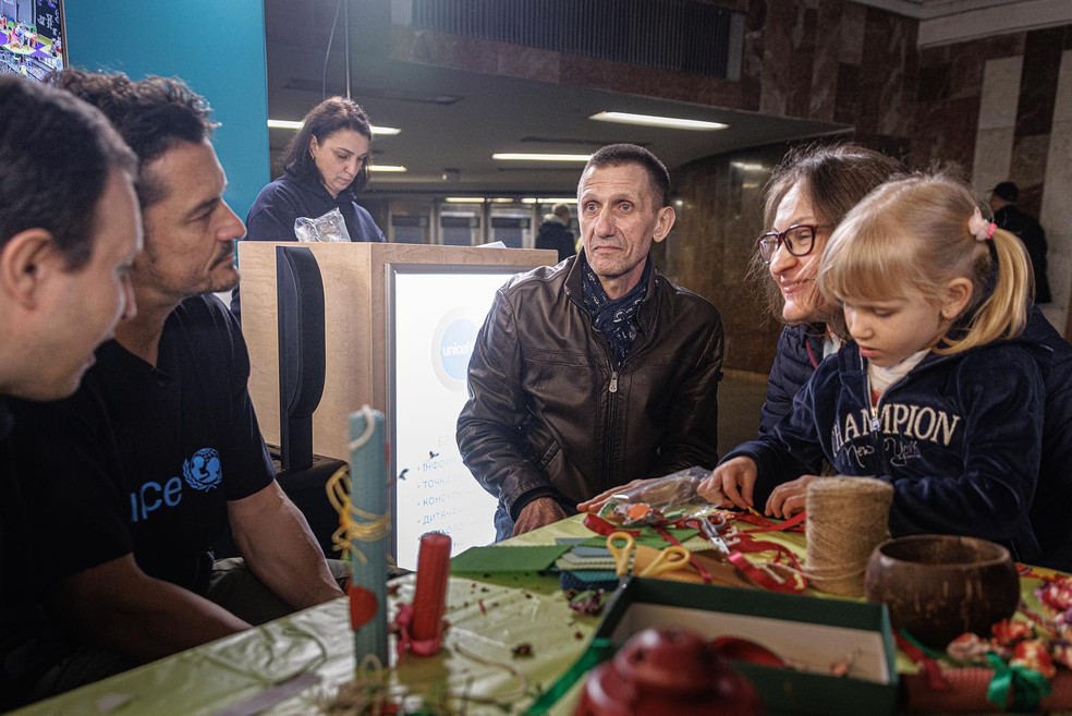 Orlando Bloom viajou à Ucrânia em missão humanitária  — Foto: Reprodução / Instagram