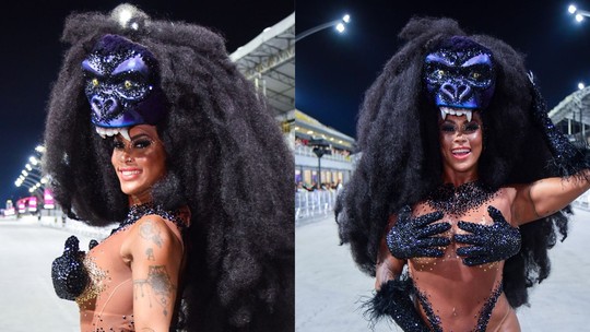 Rosiane Pinheiro Choca Carnaval com Fantasia de Gorila como Madrinha da Vai-Vai
