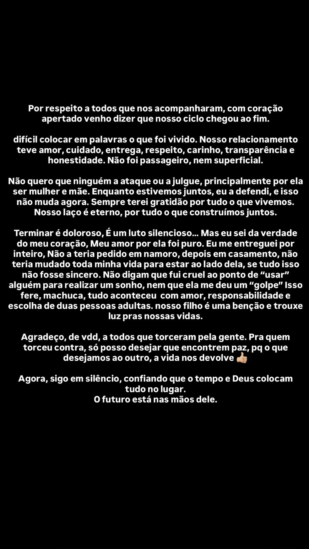 MC Daniel se manifesta sobre fim do relacionamento com Lorena Maria — Foto: Reprodução/Instagram