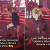 Luan Santana salva cameraman de queda feia do palco em show