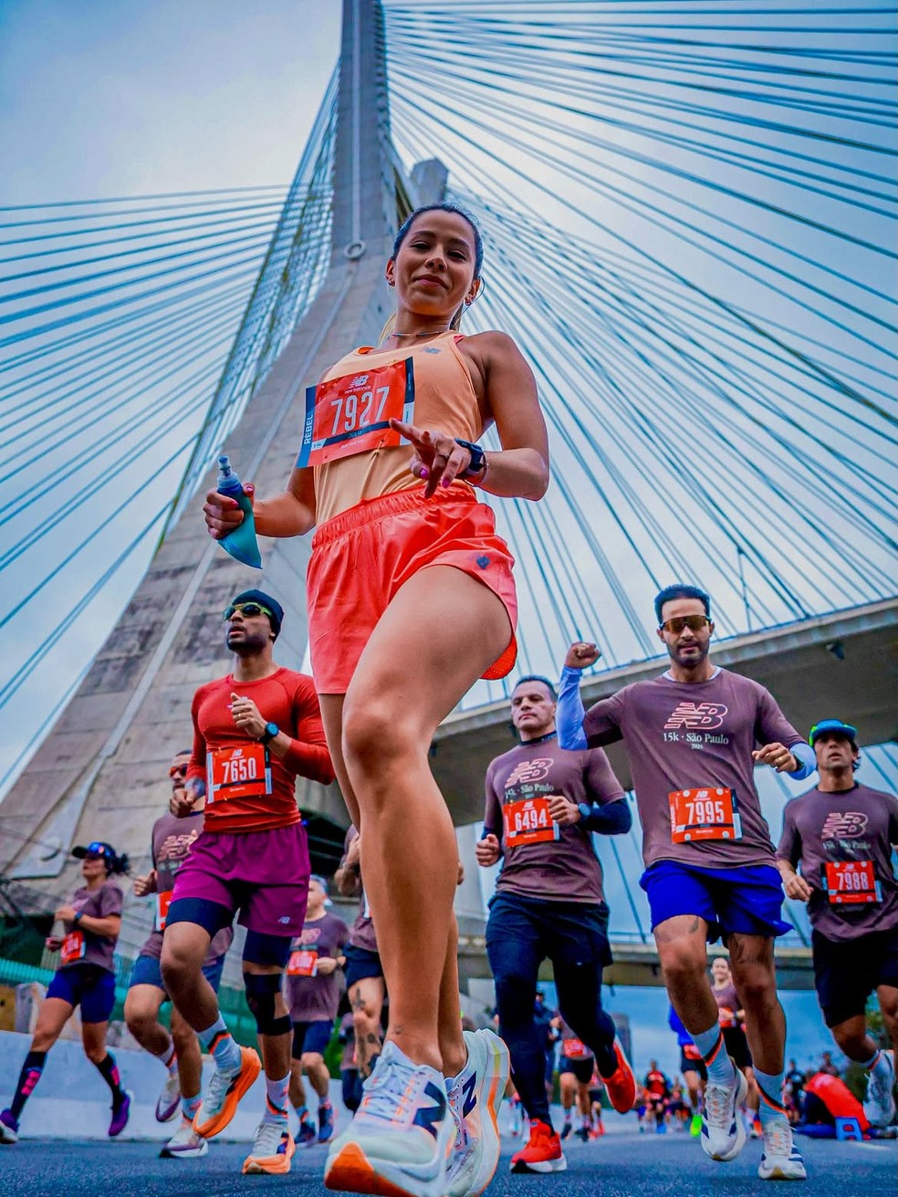 Júlia Yamaguchi em prova de corrida na cidade de São Paulo — Foto: Reprodução/Instagram