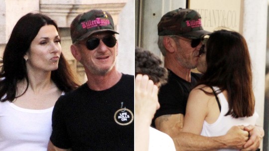 Sean Penn troca beijões com a namorada 19 anos mais nova em viagem à Itália