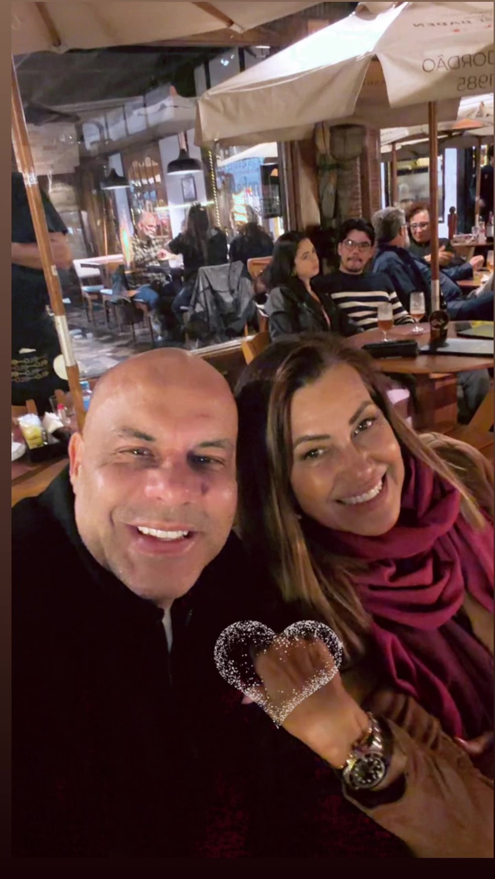 Solange Frazão e o namorado, Adhemar Cabral — Foto: Reprodução/Instagram