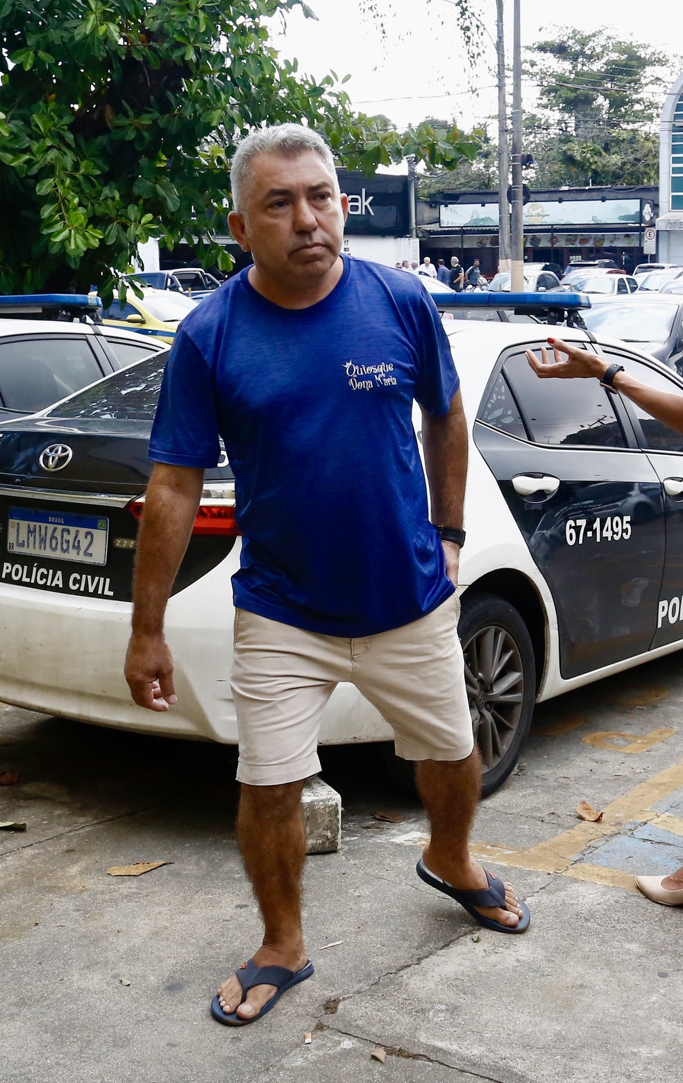 Edvam Martins, funcionário do quiosque onde Kayky Brito estava antes de ser atropelado — Foto: AgNews / Fabrício Pioyani