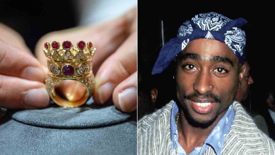 Anel de diamantes e rubis de Tupac, morto em 1996, é vendido por valor milionário