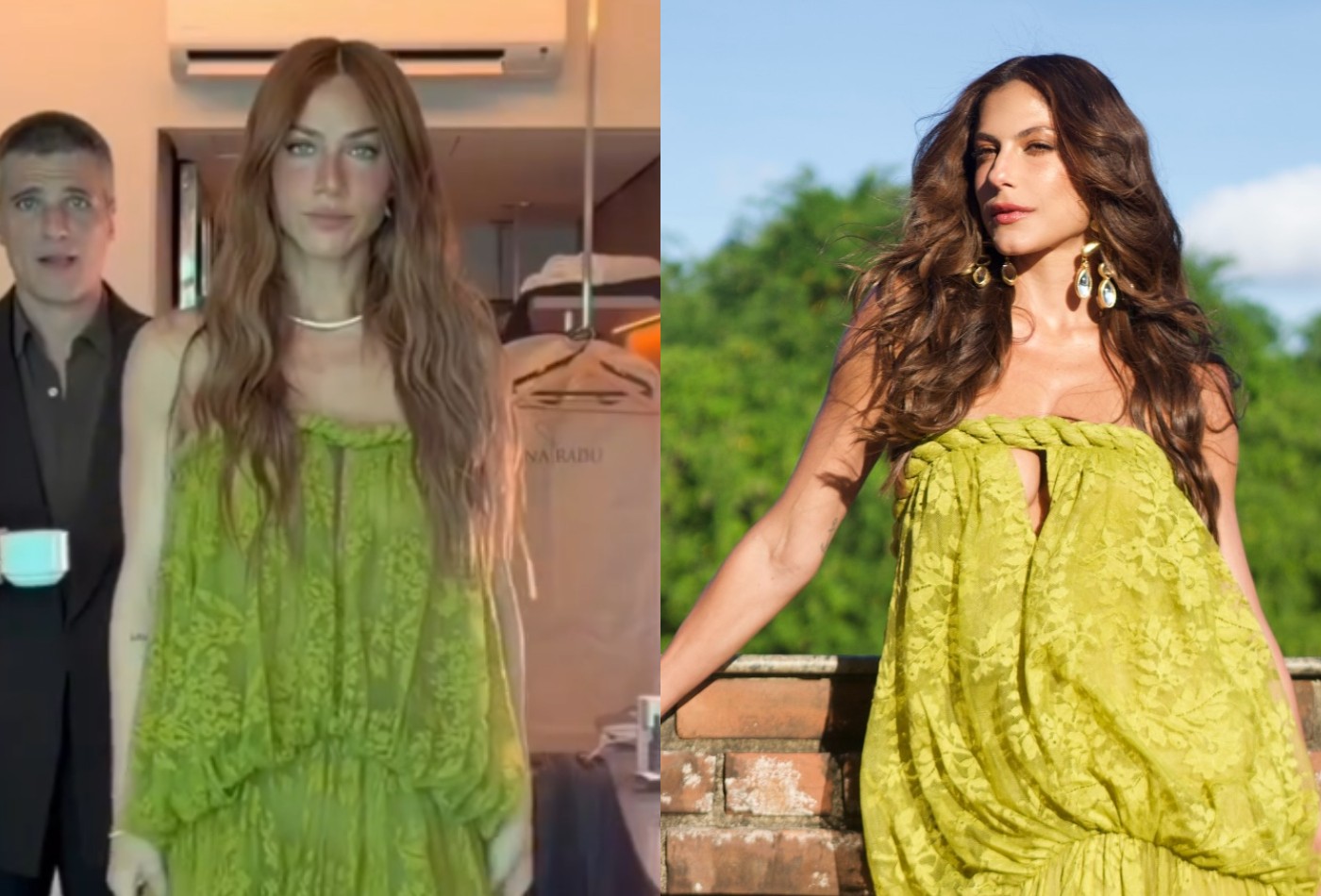 Giovanna Ewbank e Mari Gonzalez usam mesmo look de R$ 16 mil para casamento de Juliette e Kaique Cerveny