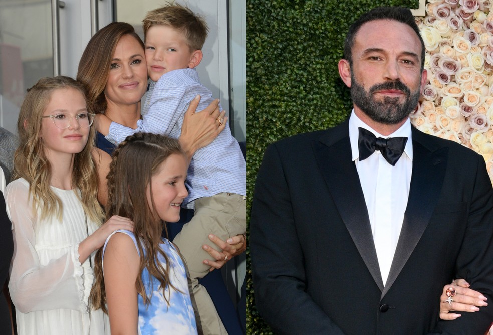 Jennifer Garner com seus filhos com Ben Affleck — Foto: Getty Images
