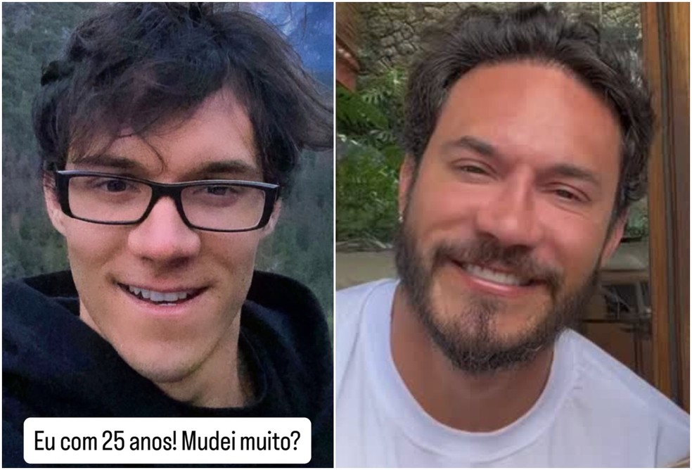 Eliezer aos 25 anos e atualmente  — Foto: Reprodução/Instagram