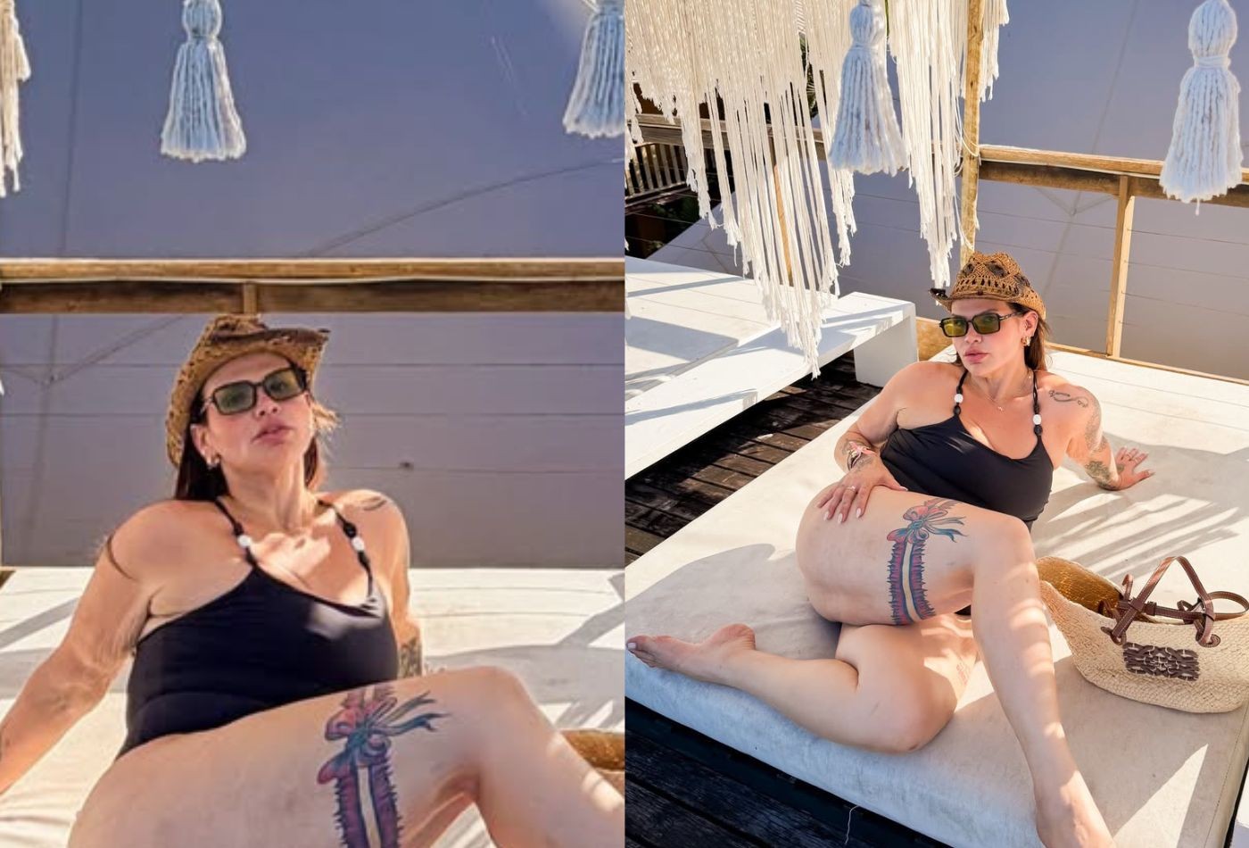 Solteira, Thais Carla faz carão ao posar de biquíni na Bahia: 'Começando os registros'