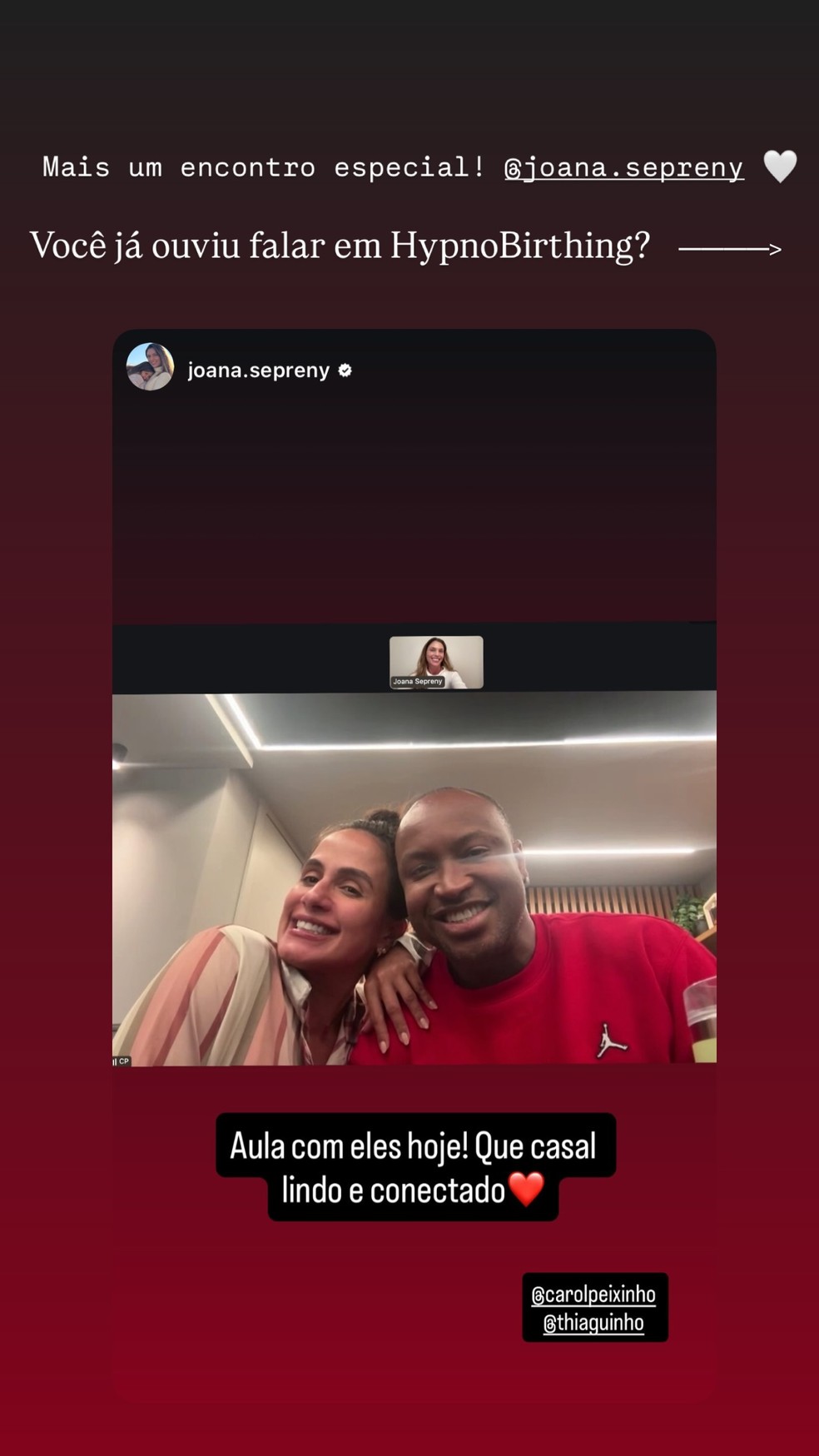 Carol Peixinho investe em hipnose para parto do filho com Thiaguinho — Foto: Reprodução/Instagram