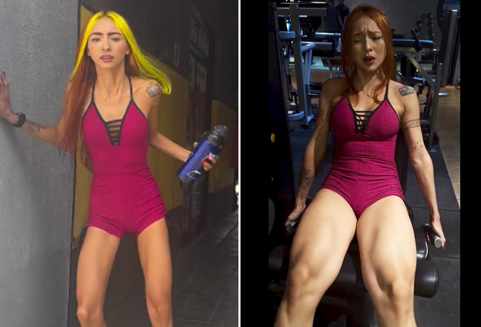 Antes e depois do corpo de Ruivinha de Marte — Foto: Reprodução/Instagram