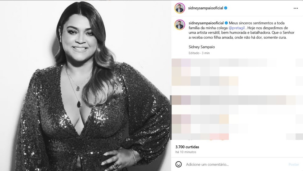 SIdney Sampaio se despede de Preta Gil &mdash; Foto: Reprodu&ccedil;&atilde;o/Instagram