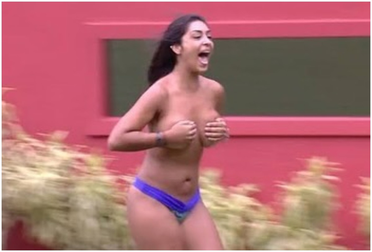 Amanda Djehdian relembra experiência de pular seminua na piscina: 