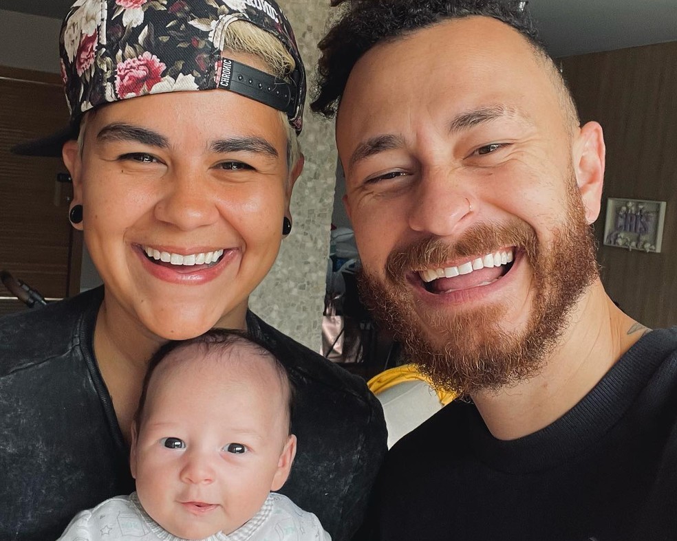 Gabs com o irmão Fred e filho — Foto: Reprodução do Instagram