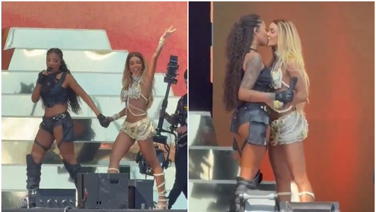 Ludmilla reproduz meme de Bia, do BBB 24, no Coachella e beija esposa; vídeo