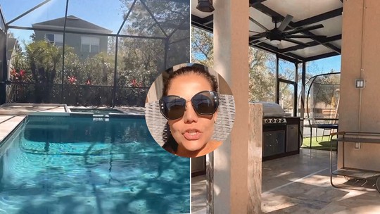 Nivea Stelmann mostra piscina e churrasqueira de sua mansão nos EUA; vídeos