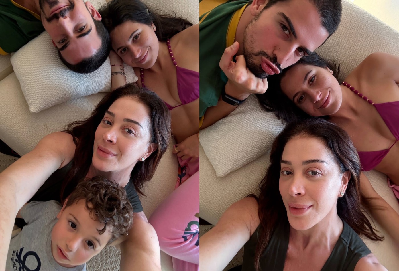 Claudia Raia mostra chamego com os três filhos juntos: 