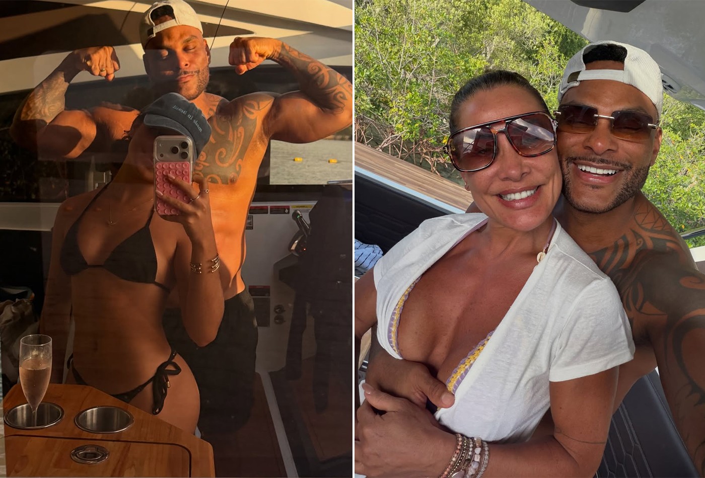 Scheila Carvalho e Tony Salles mostram shape ao curtir feriado na Bahia