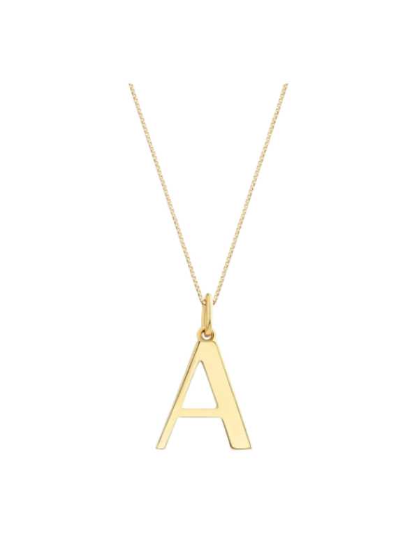 Pingente Letra A Alfabeto Ouro Amarelo 18K