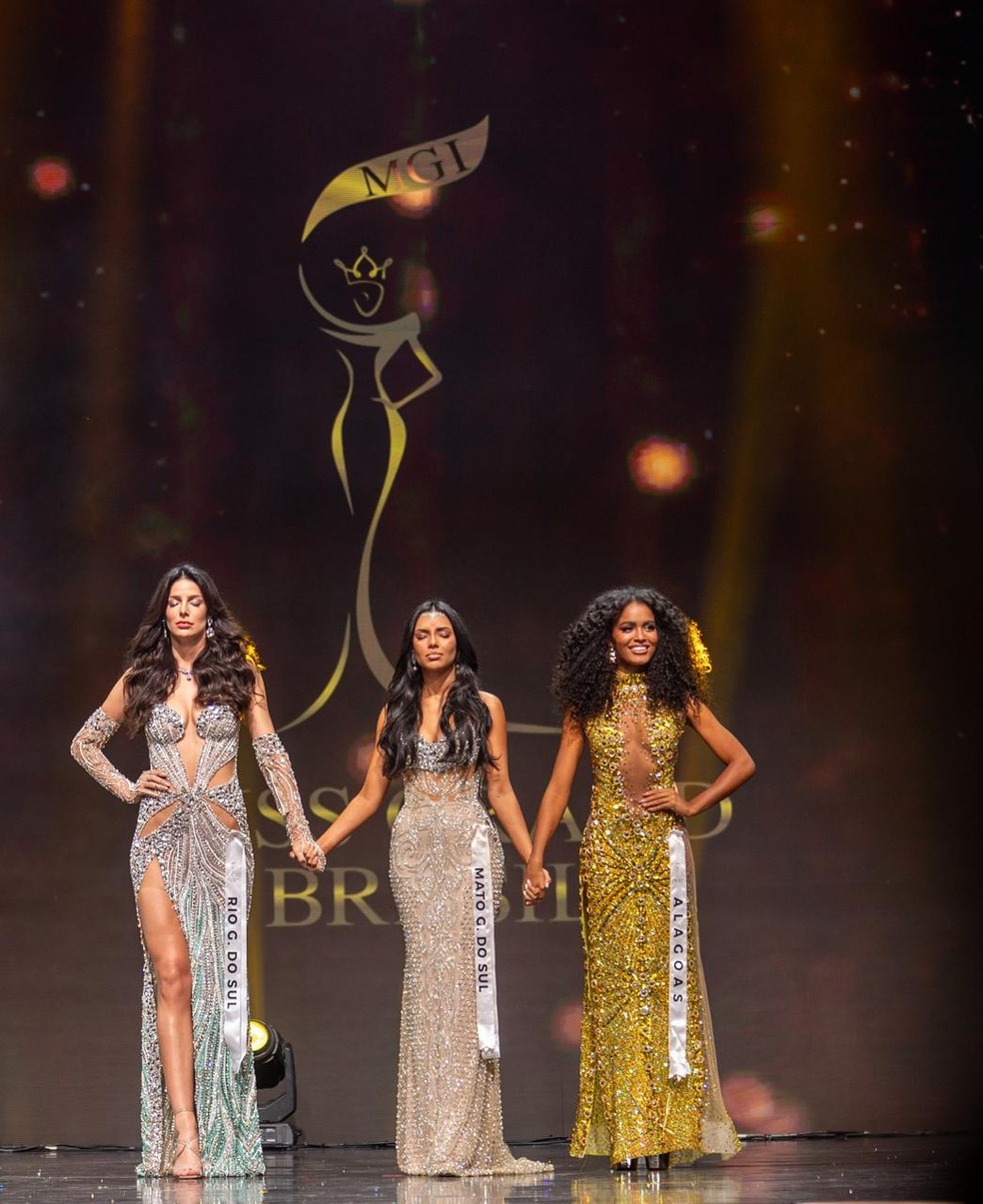 Miss Rio Grande do Sul Talita Hartmann, Miss Mato Grosso do Sul Loraine Lumatelli e Miss Alagoas Laila Vieira — Foto: Fábio Nunes/Divulgação