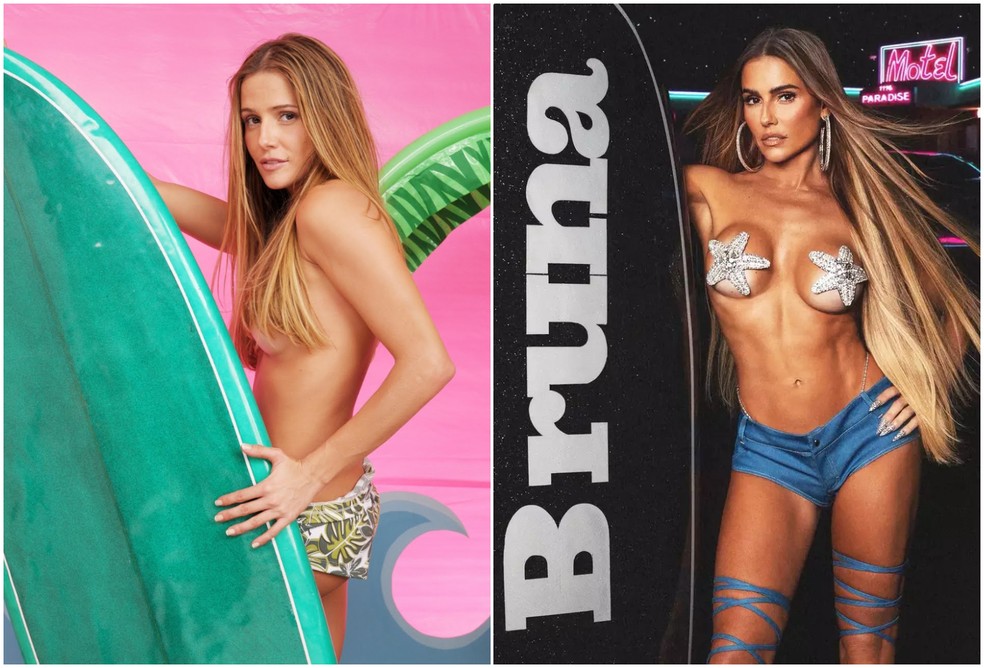 Deborah Secco como Bruna Surfistinha em 2011 e 2023 — Foto: Reprodução/Instagram