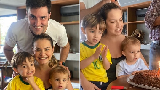 Milena Toscano comemora os 39 anos com o marido e os filhos: "Muito amor"; vídeo