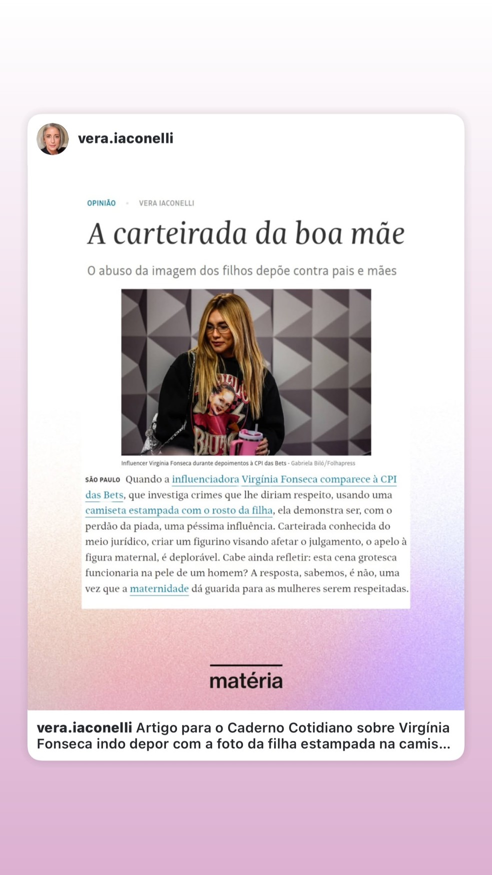 Story de Alinne Moraes &mdash; Foto: Reprodu&ccedil;&atilde;o/Instagram