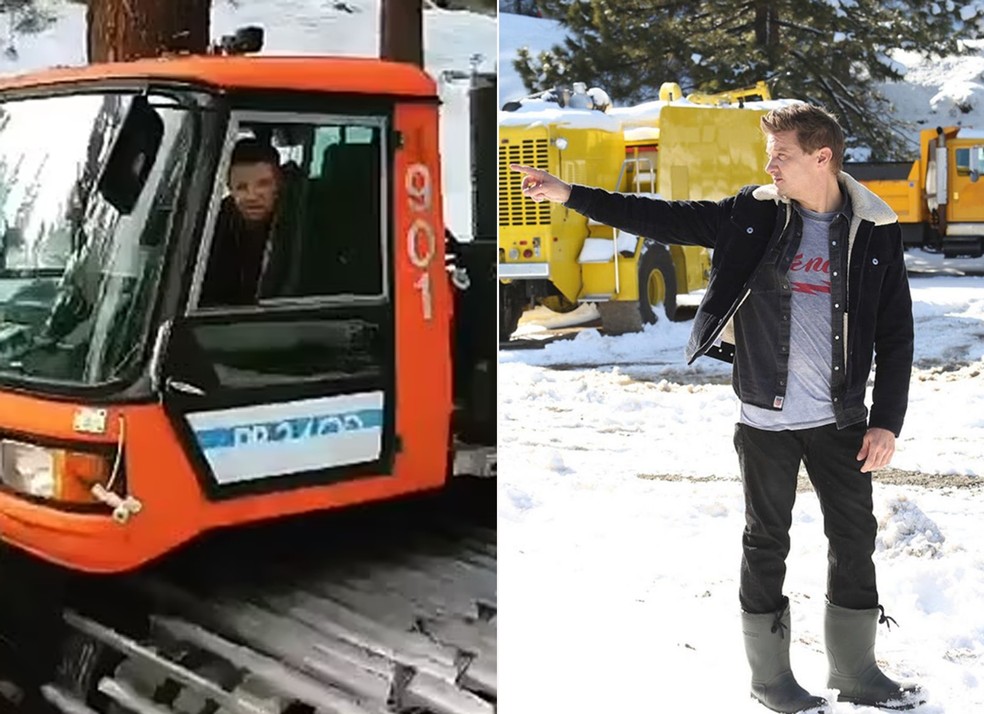Jeremy Renner: acidente com máquina de remover neve — Foto: Reprodução Instagram