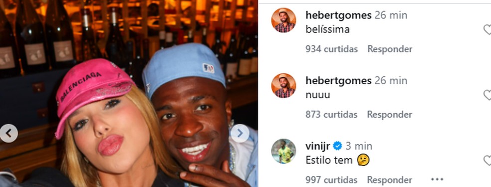 Vini Jr. elogia estilo de Virginia Fonseca — Foto: Reprodução/Instagram