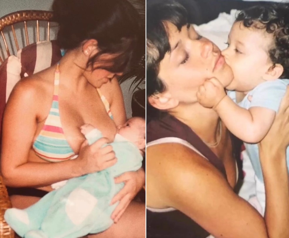 Priscila Sol tinha 23 anos quando o filho, Vitor Abate, nasceu — Foto: Arquivo pessoal