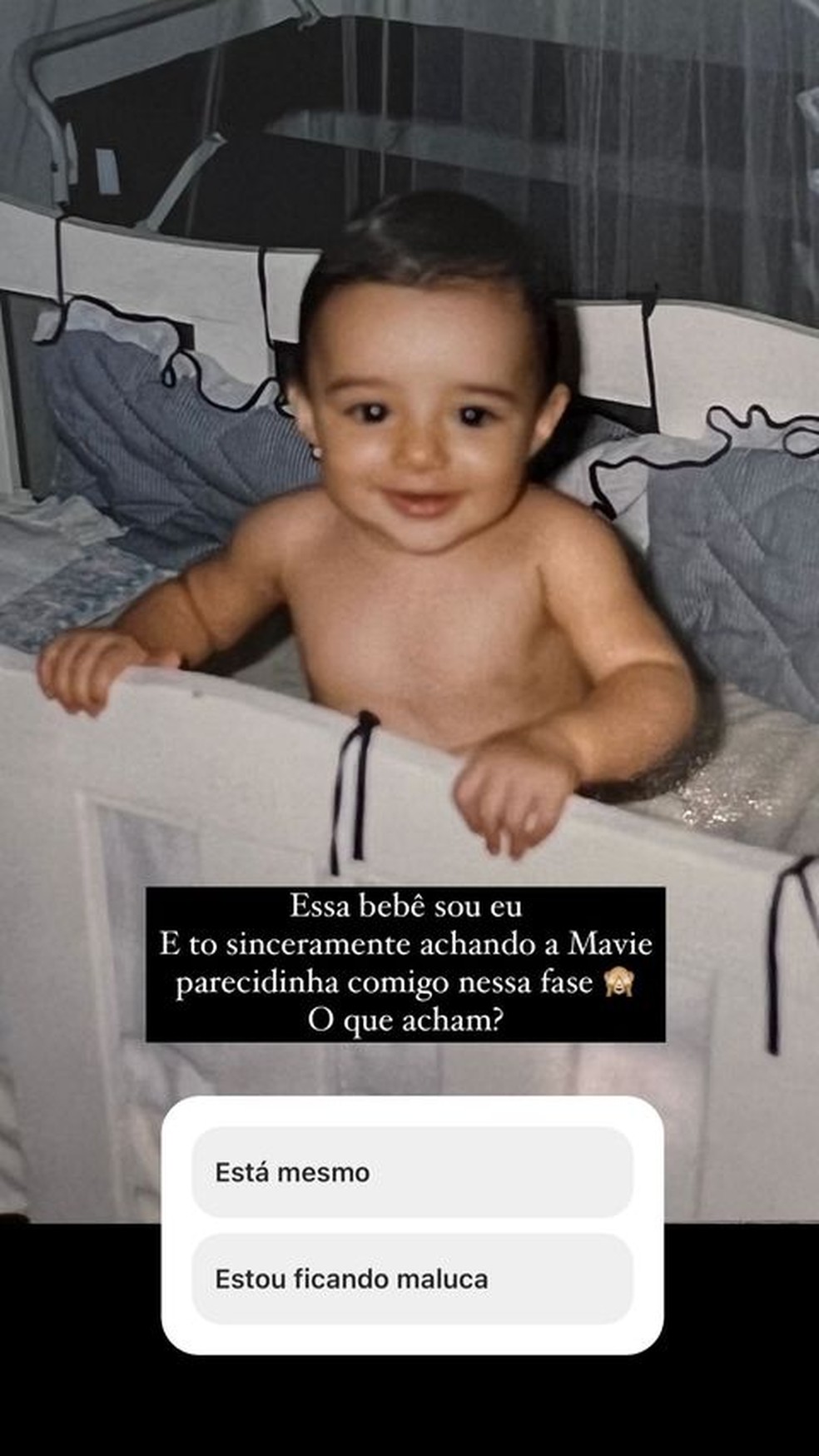 Bruna Biancardi posta foto bebê, se compara a Mavie e abre enquete — Foto: Reprodução/Instagram