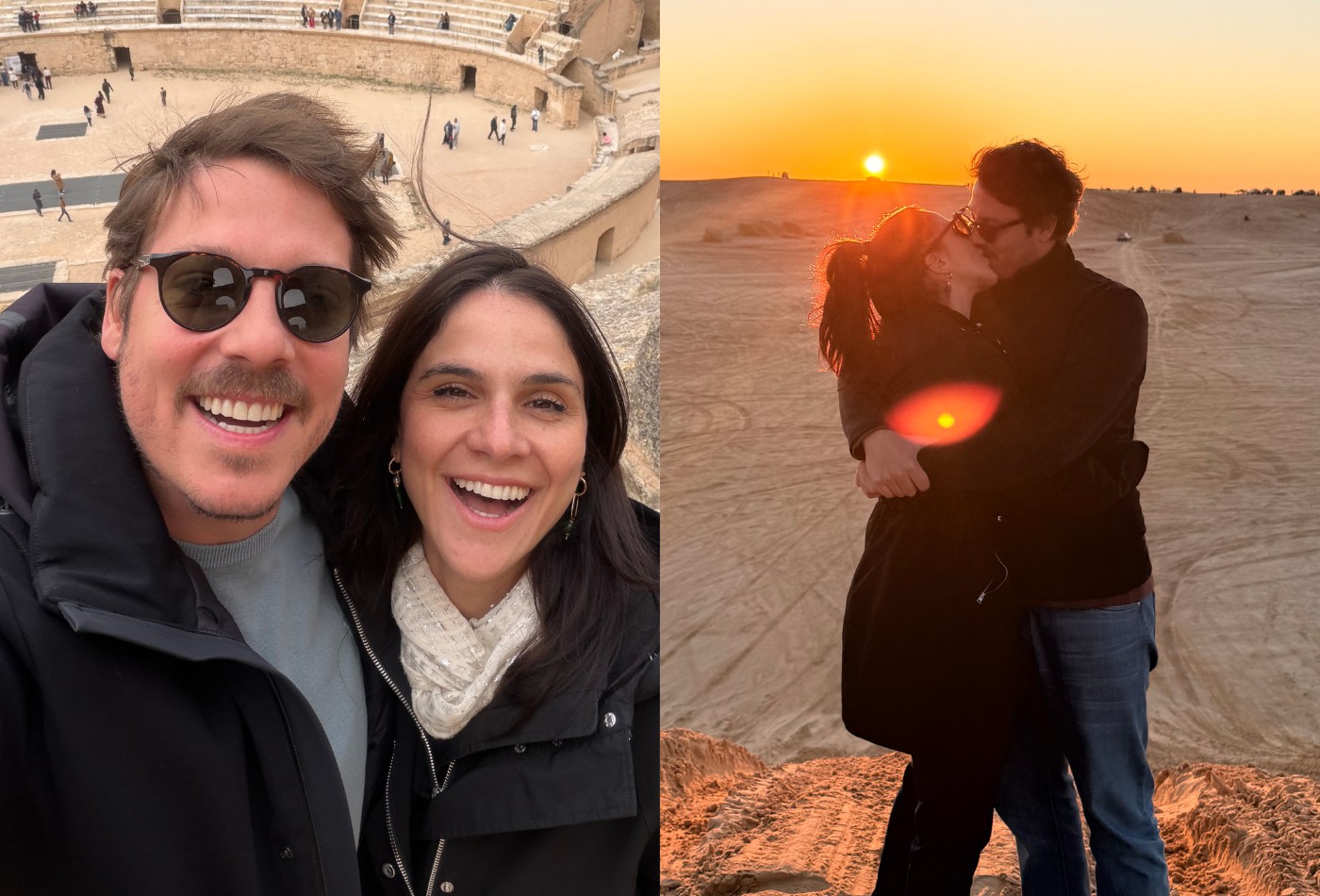 Noivos, Fábio Porchat e Priscila Castello Branco se divertem ao contar histórias de viagens: 