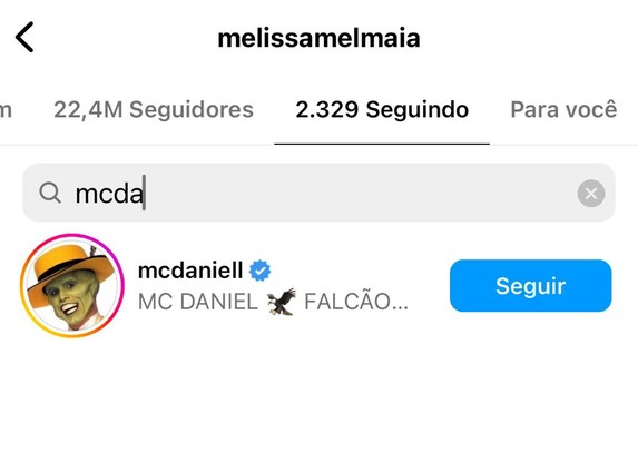 Mel Maia continua seguindo MC Daniel