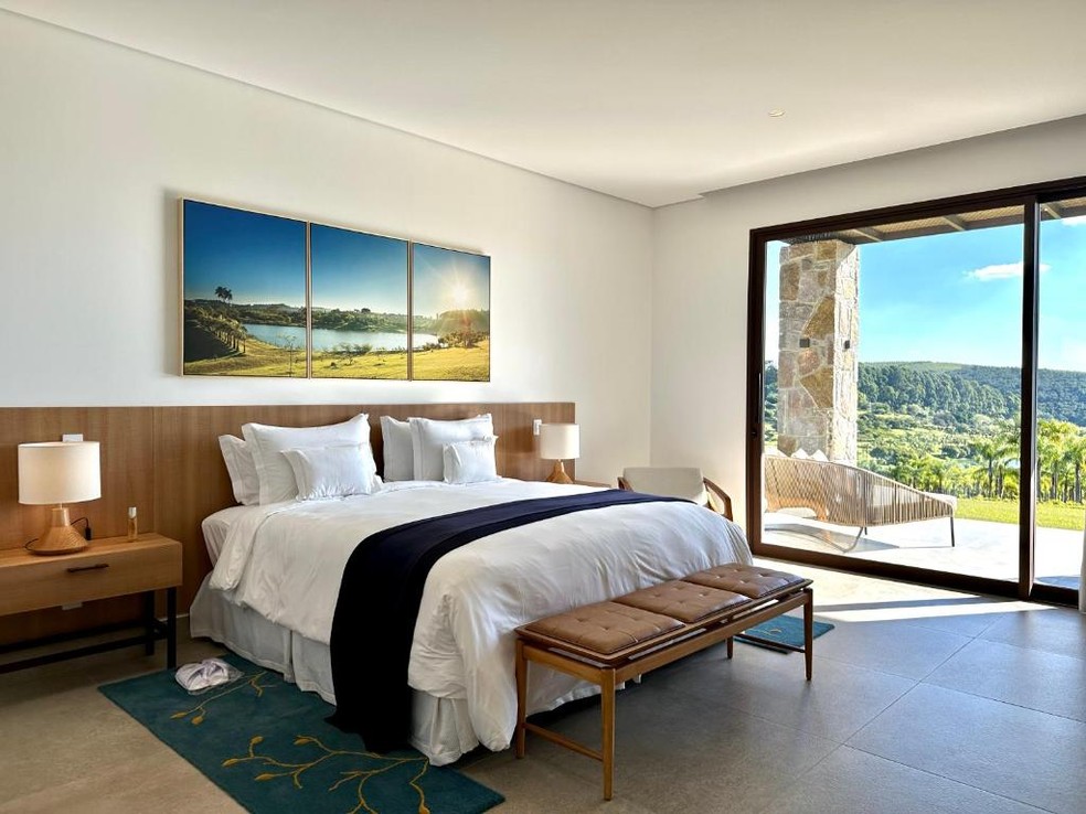 Hotel luxuoso no campo marca a renovação de votos de Maira Cardi e Thiago Nigro — Foto: Reprodução