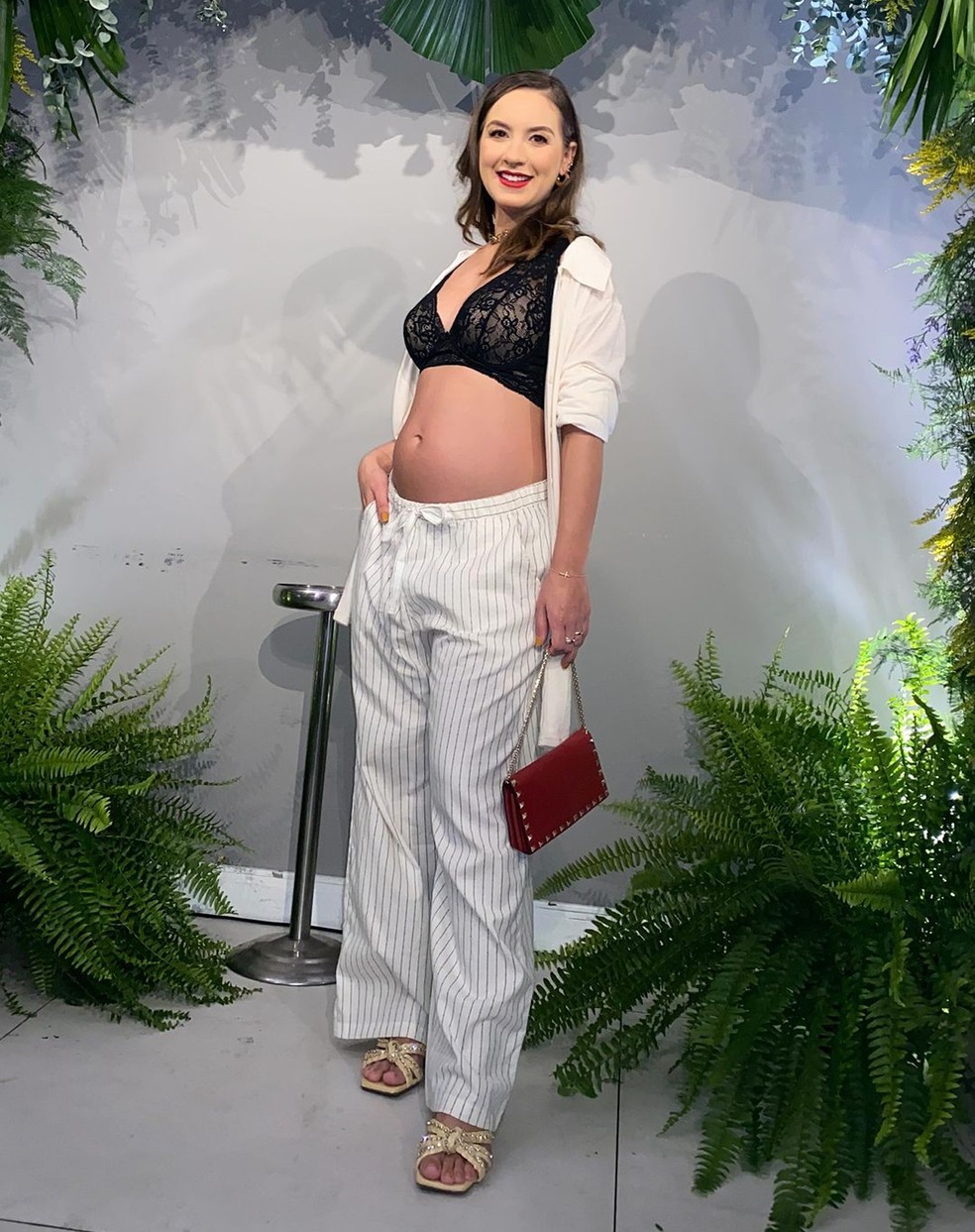 Karoline Calheiros, ex de Gabriel Diniz (1990-2019), mostra barriga da primeira gravidez — Foto: Reprodução/Instagram