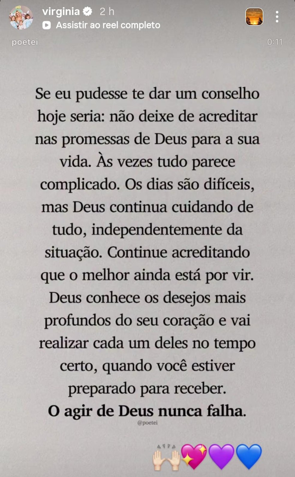 Virginia Fonseca filosofa em meio a treta com Luana Piovani — Foto: Reprodução/Instagram