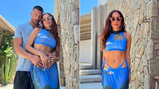Anitta abre álbum de miniférias na Grécia com namorado italiano; fotos e vídeo