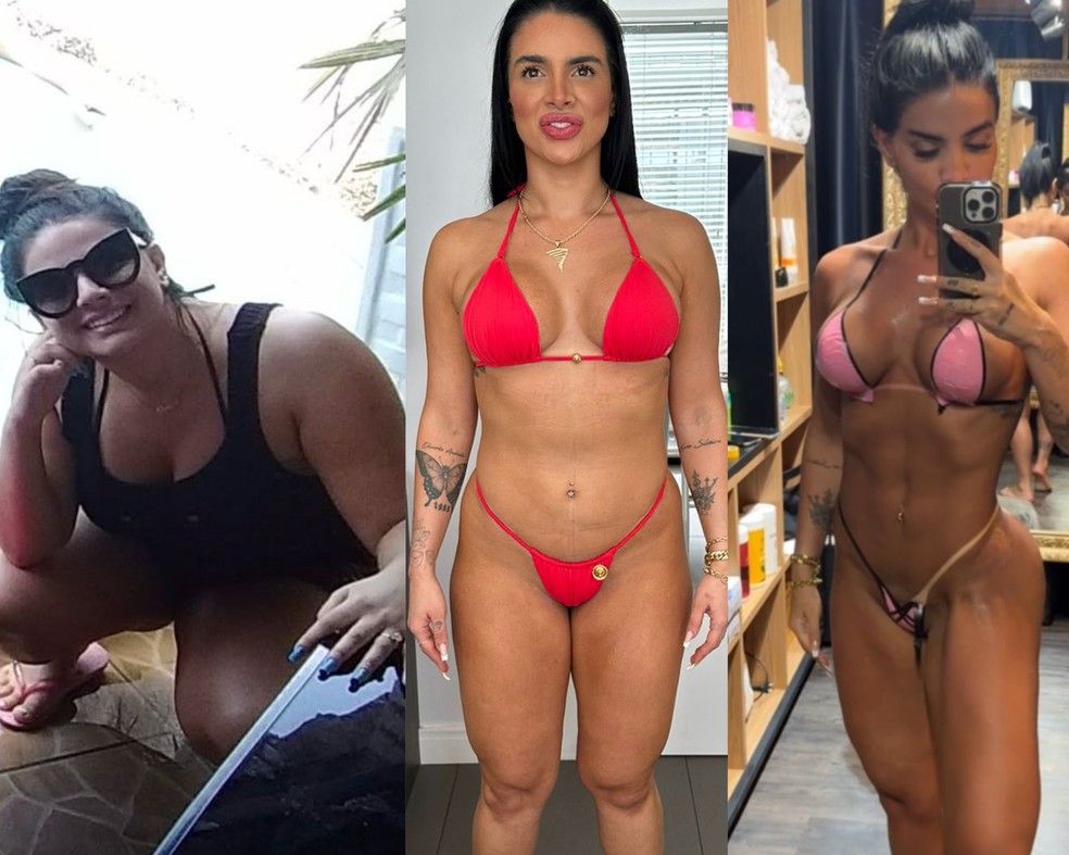 Raíssa Souza exibe corpo ao longo do emagrecimento — Foto: Divulgação