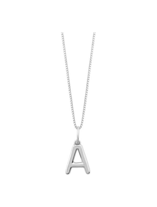 Pingente Letra A Alfabeto em Ouro Branco 18K