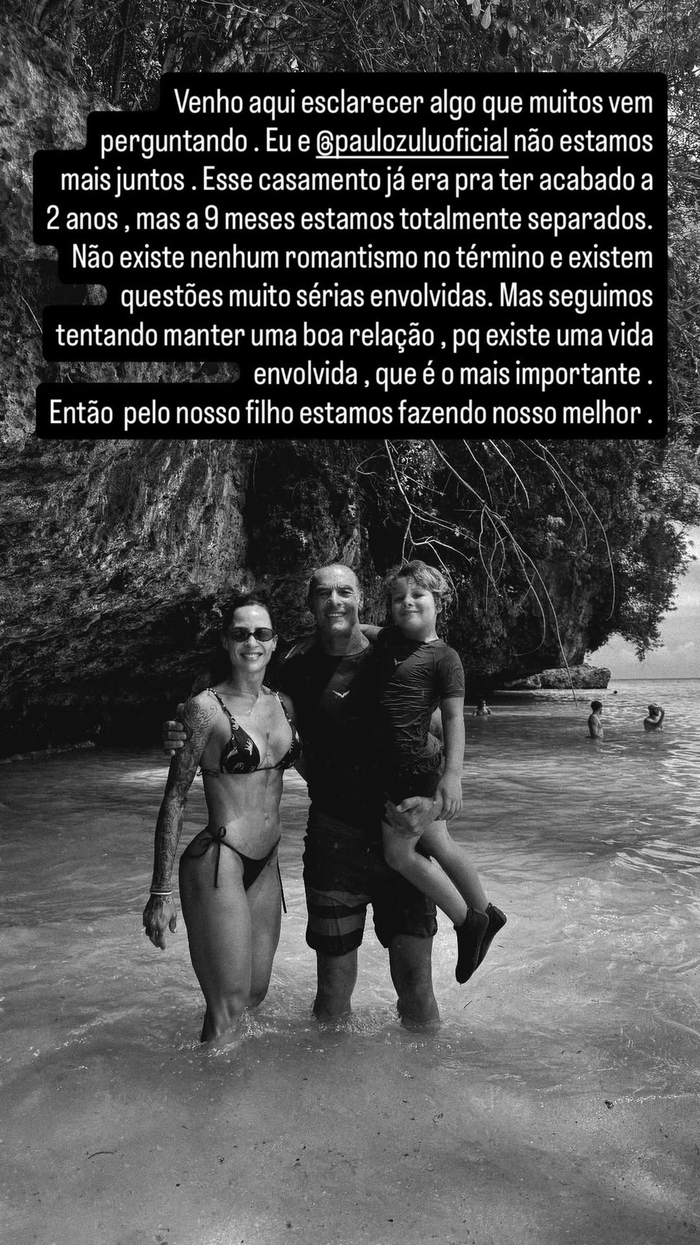 Modelo anuncia separação de Paulo Zulu, cita 'questões sérias' e afirma: 'Já era para ter acabado' — Foto: Reprodução/Instagram