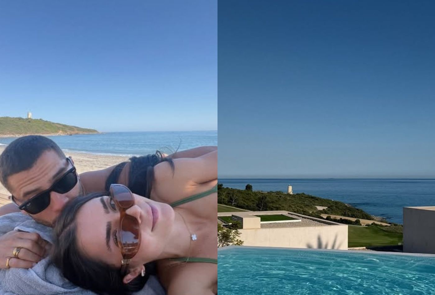 Jade Picon vive dia de romance com o namorado, André Lamoglia, à beira-mar na Espanha