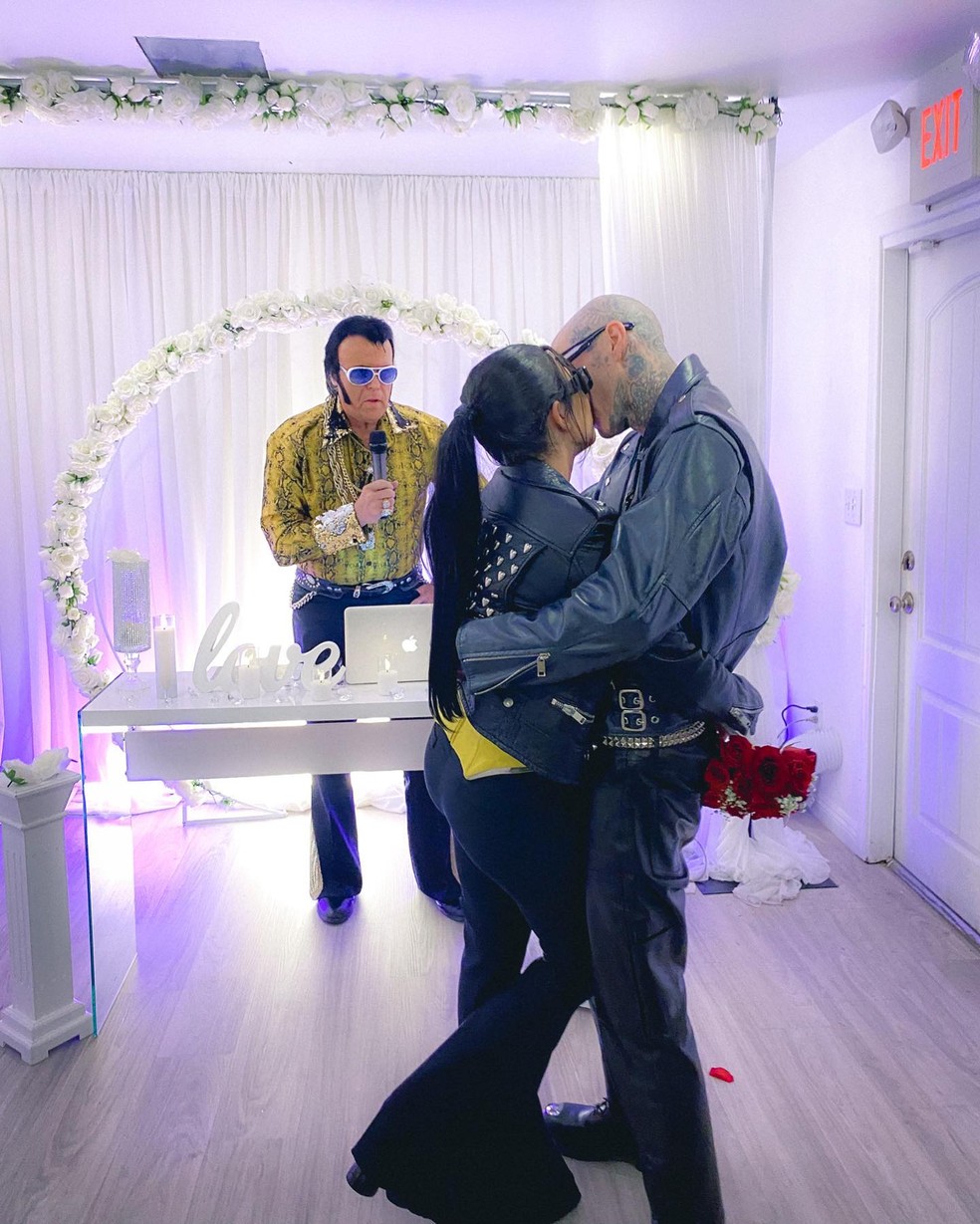 Kourtney Kardashian e Travis Barker se casam em Las Vegas — Foto: Reprodução/Instagram