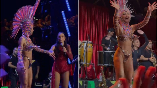 Sabrina Sato samba no show de Ivete Sangalo em SP, e cantora entrega: 'Sendo bem cuidada'