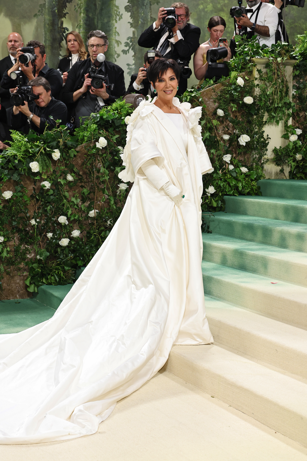 Kris Jenner, de Oscar de la Renta — Foto: Getty Images
